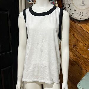 Black and White Sleeveless Top #DD Large Tank